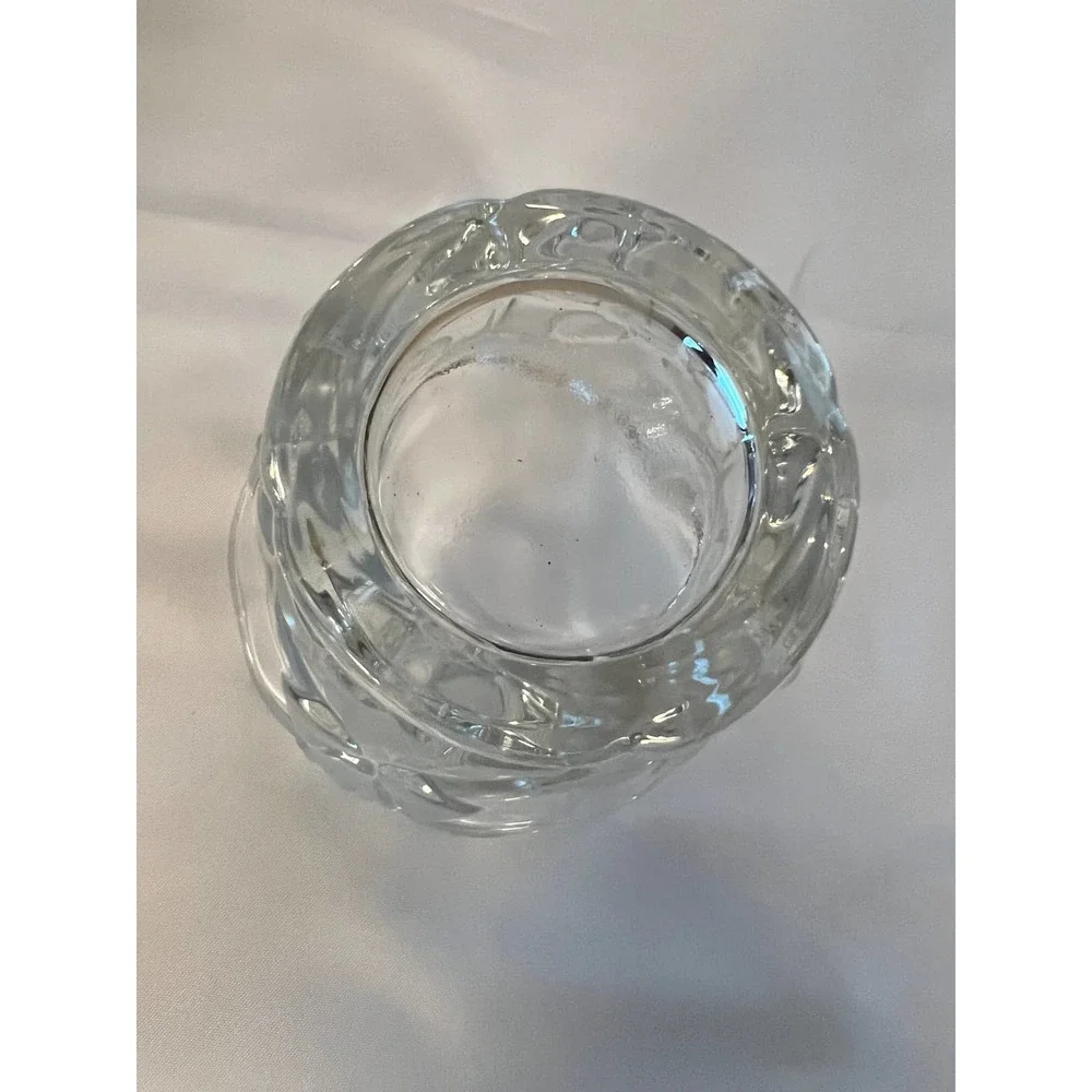 Mikasa Bella Rosa Crystal Candle‎ Holder with Frosted Roses 3